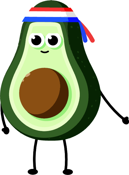 Avo the avocado, waving hello